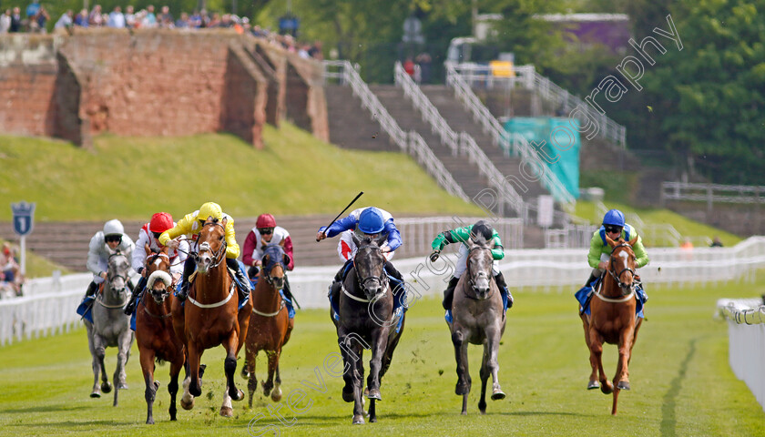 Outgate-0001 
 OUTGATE (centre, Ryan Moore) wins The Deepbridge Handicap
Chester 5 May 2022 - Pic Steven Cargill / Racingfotos.com