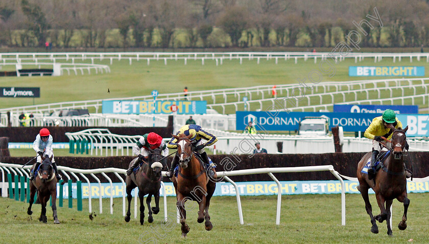 Boyhood-0001 
 BOYHOOD (right, Paddy Brennan) wins The BetBright Casino Handicap Hurdle Cheltenham 1 Jan 2018 - Pic Steven Cargill / Racingfotos.com