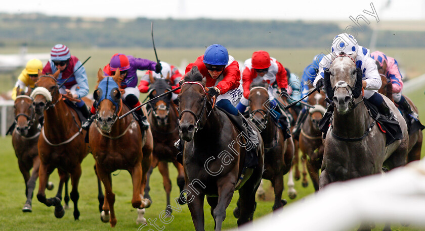 Twilight-Calls-0002 
 TWILIGHT CALLS (centre, David Probert) beats KING OF STARS (right) in The Moet & Chandon Handicap
Newmarket 9 Jul 2021 - Pic Steven Cargill / Racingfotos.com