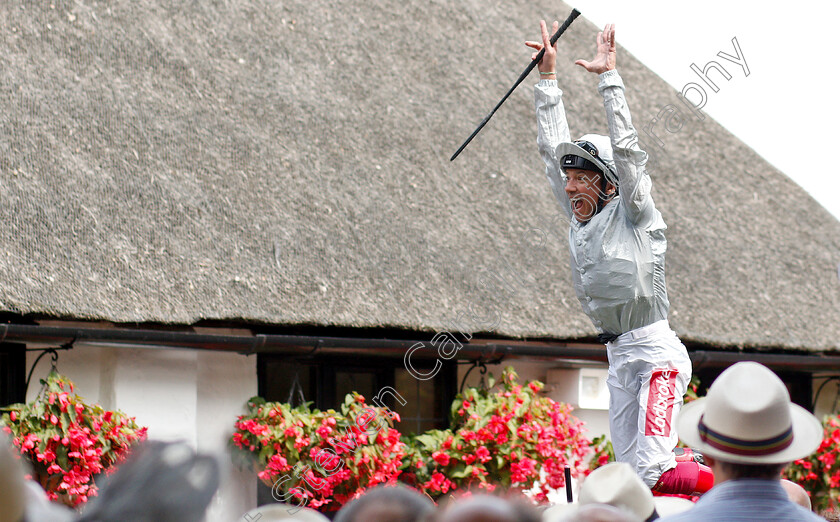 Raffle-Prize-0007 
 Frankie Dettori leaps from RAFFLE PRIZE after winning The Duchess Of Cambridge Stakes
Newmarket 12 Jul 2019 - Pic Steven Cargill / Racingfotos.com