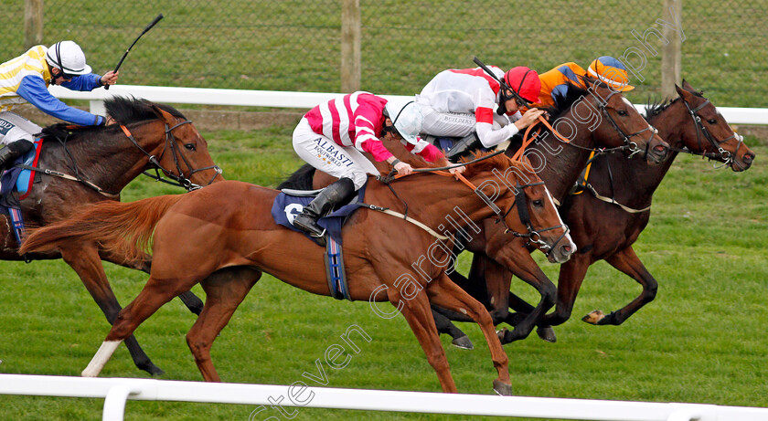 Alborkan-0002 
 ALBORKAN (centre, George Wood) beats CASA LOUPI (nearside) and ARTHUR'S COURT (farside) in The Follow At The Races On Twitter Handicap Div2
Yarmouth 20 Oct 2020 - Pic Steven Cargill / Racingfotos.com