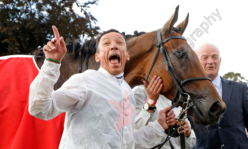 Absurde-0002 
 Frankie Dettori says "One more year!" after winning the Sky Bet Ebor on ABSURDE
York 26 Aug 2023 - Pic Steven Cargill / Racingfotos.com