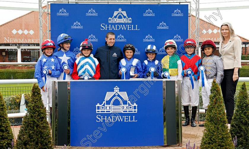 Briar-Smokey-Joe-0010 
 Presentation by Jim Crowley to jockeys for The Shetland Pony Grand National Flat Race Newmarket 29 Sep 2017 - Pic Steven Cargill / Racingfotos.com