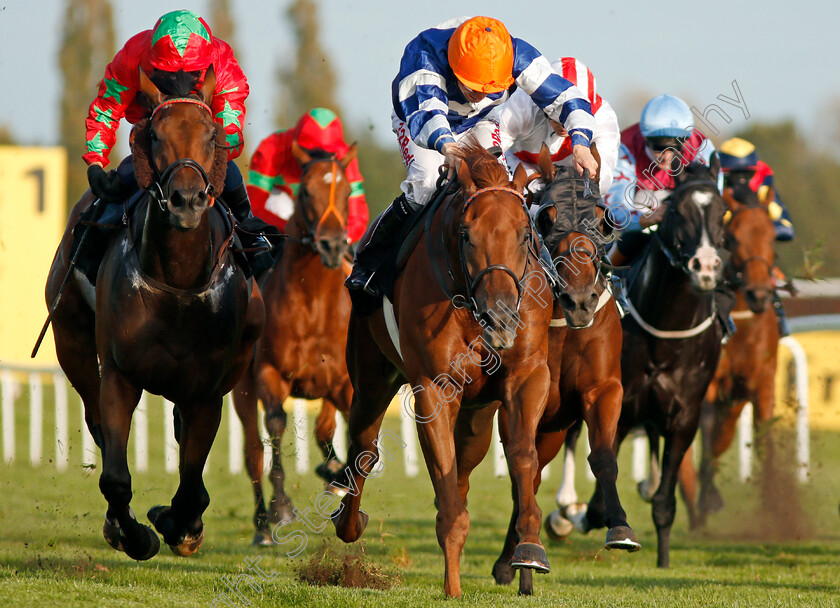 Warsaw-Road-0003 
 WARSAW ROAD (right, Jamie Spencer) beats ESPRIT DE CORPS (left) in The Heatherwold Stud Handicap Newbury 23 Sep 2017 - Pic Steven Cargill / Racingfotos.com