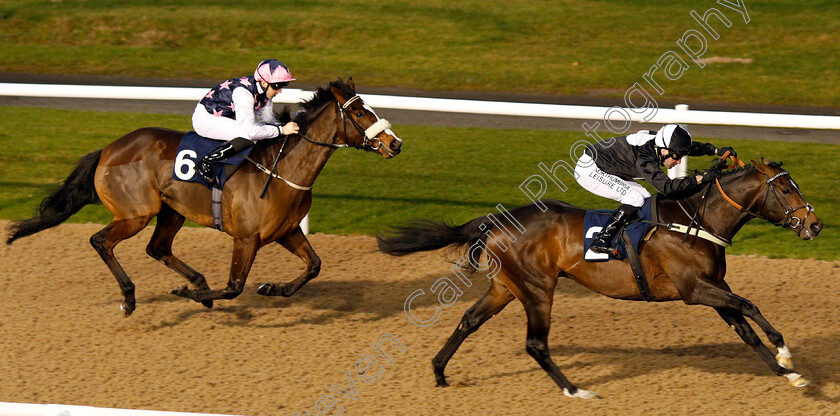 Involved-0002 
 INVOLVED (Robert Winston) beats KYNANCE (left) in The Follow Top Tipsters At Sun Racing Novice Median Auction Stakes
Wolverhampton 10 Dec 2018 - Pic Steven Cargill / Racingfotos.com