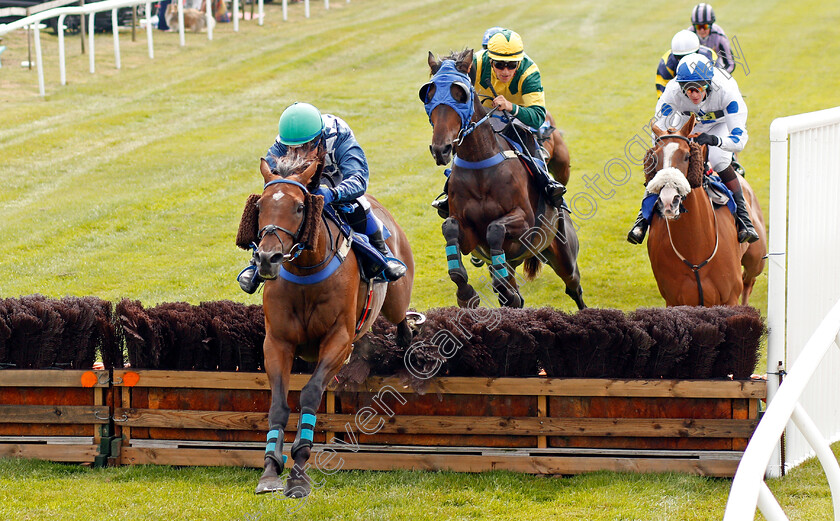 Barwick-0001 
 BARWICK (Victoria Malzard) leads eventual winner MAGICAL THOMAS (right, Brendan Powell) and BAL AMIE (centre) in the Lady Brenda Cook Memorial Handicap Hurdle
Les Landes, Jersey 26 Aug 2019 - Pic Steven Cargill / Racingfotos.com