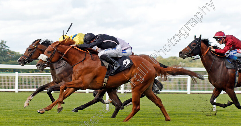 Reverend-Jacobs-0004 
 REVEREND JACOBS (farside, Ryan Moore) beats HANG MAN (nearside) in The Garden For All Seasons Maiden Stakes Ascot 8 Sep 2017 - Pic Steven Cargill / Racingfotos.com