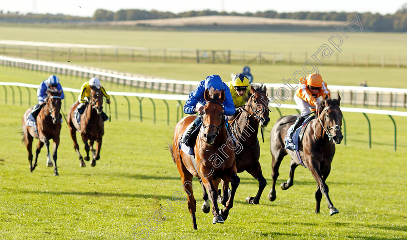 Broadway-Act-0003 
 BROADWAY ACT (William Buick) wins The Al Basti Equiworld Dubai British EBF Confined Maiden Stakes Div2
Newmarket 29 Sep 2023 - Pic Steven Cargill / Racingfotos.com