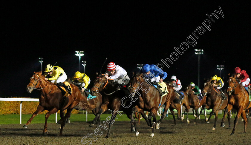 Matsuri-0004 
 MATSURI (left, Jack Mitchell) beats BRIONI (centre) and CUPID'S DREAM (right) in The Unibet Zero% Mission British Stallion Studs EBF Fillies Novice Stakes Div2
Kempton 15 Nov 2023 - Pic Steven Cargill / Racingfotos.com