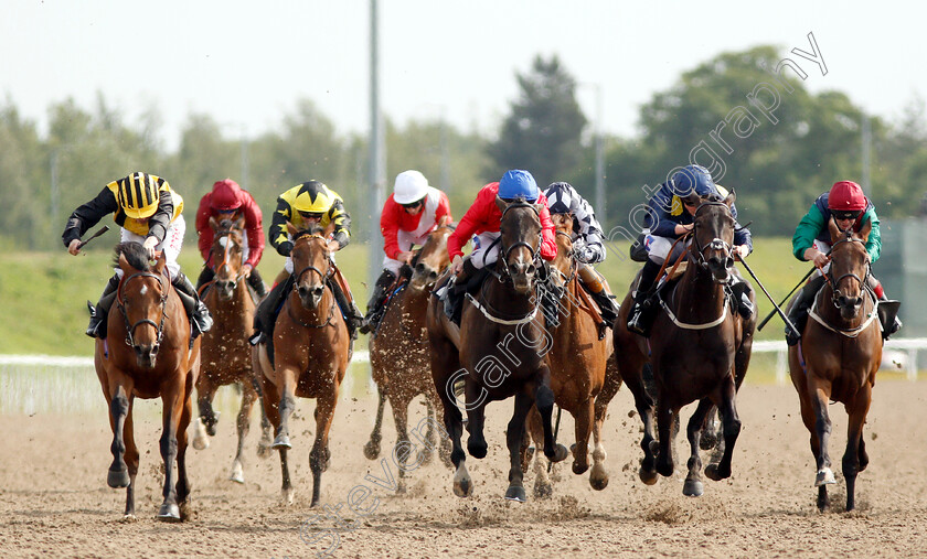 Clubbable-0002 
 CLUBBABLE (3rd right, Paul Hanagan) beats CROSSING THE LINE (2nd right) and IMAGE (left) in The Bet totescoop6 At totesport.com Fillies Handicap
Chelmsford 13 Jun 2018 - Pic Steven Cargill / Racingfotos.com