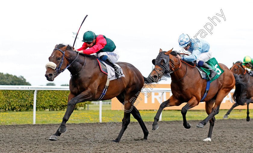 Sergeants-Legacy-0002 
 SERGEANTS LEGACY (Joey Haynes) beats CRAFTY SPIRIT (right) in The Try Unibet's Improved Bet Builder Handicap
Kempton 16 Jul 2024 - Pic Steven Cargill / Racingfotos.com