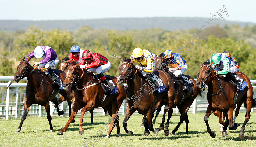 Pretty-Baby-0002 
 PRETTY BABY (centre, Dane O'Neill) beats DANCING STAR (left) INDIAN BLESSING (2nd left) and ONE MASTER (right) in The L'Ormarins Queens Plate Oak Tree Stakes
Goodwood 3 Aug 2018 - Pic Steven Cargill / Racingfotos.com