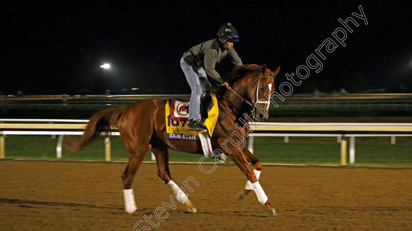 Rich-Strike-0001 
 RICH STRIKE training for the Breeders' Cup Classic
Keeneland USA 1 Nov 2022 - Pic Steven Cargill / Racingfotos.com