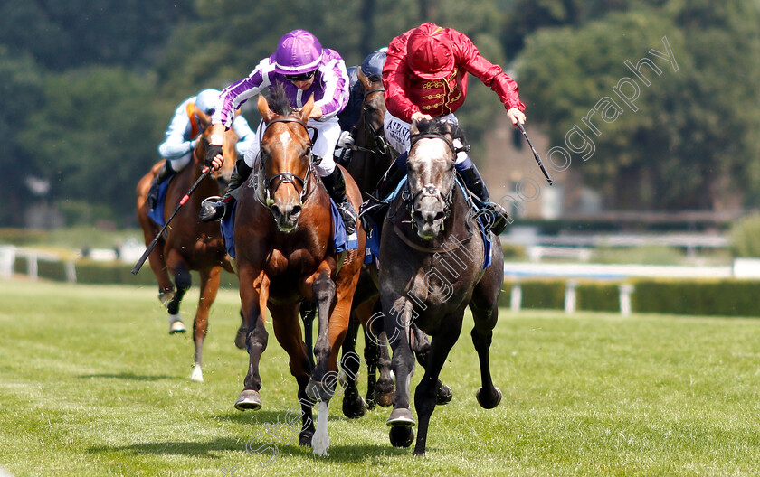 Roaring-Lion-0009 
 ROARING LION (right, Oisin Murphy) beats SAXON WARRIOR (left) in The Coral Eclipse Stakes
Sandown 7 Jul 2018 - Pic Steven Cargill / Racingfotos.com