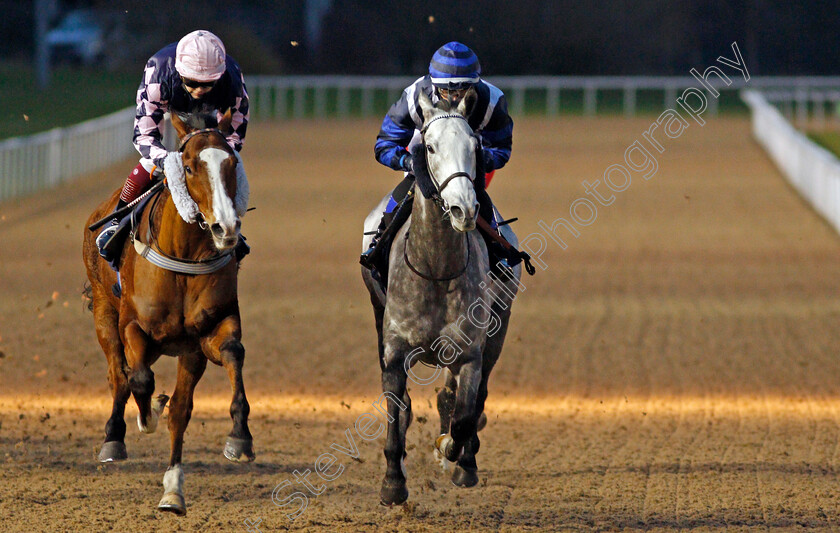 Heptathlete-0005 
 HEPTATHLETE (right, Benoit de la Sayette) beats GONZAGA (left) in The Bombardier March To Your Own Drum Apprentice Handicap
Wolverhampton 11 Jan 2021 - Pic Steven Cargill / Racingfotos.com