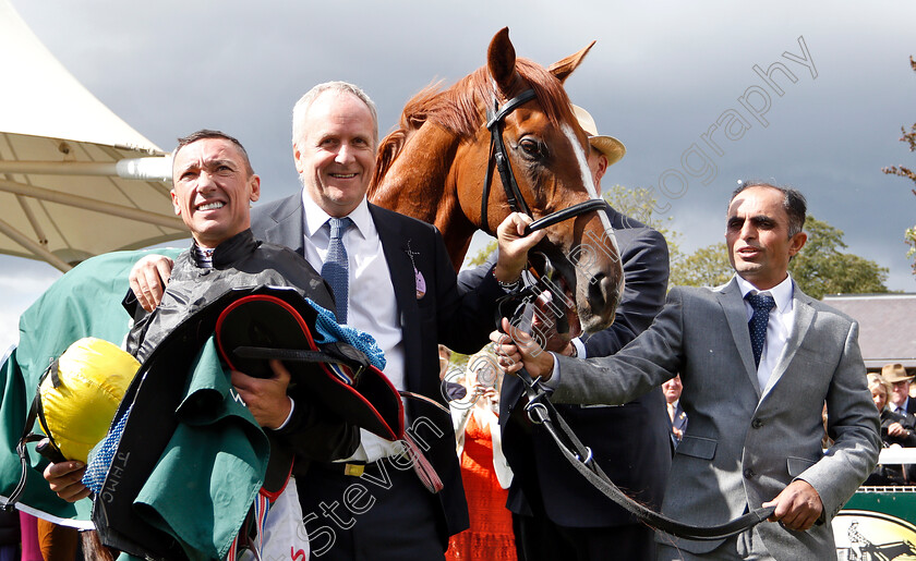 Stradivarius-0018 
 STRADIVARIUS (Frankie Dettori) with Bjorn Nielsen and Surinder Parmar after The Weatherbys Hamilton Lonsdale Cup
York 24 Aug 2018 - Pic Steven Cargill / Racingfotos.com