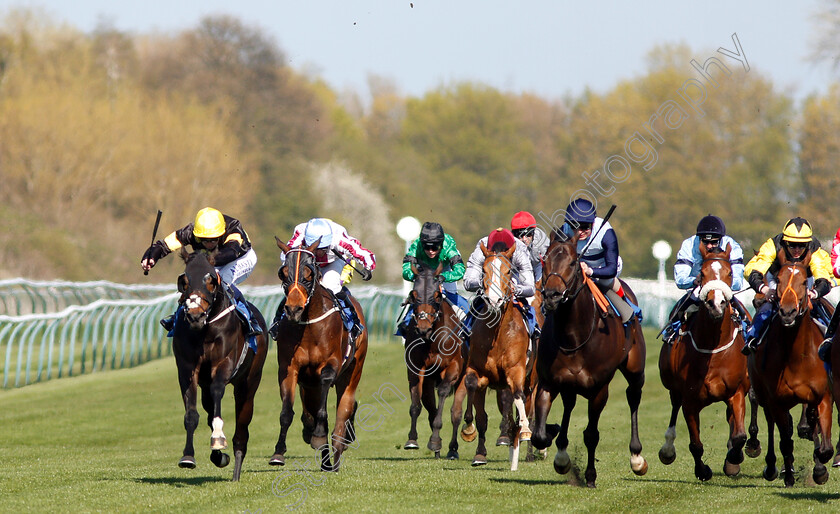 Rise-Hall-0001 
 RISE HALL (left, Oisin Murphy) beats BOWERMAN (3rd right) in The Every Race Live On Racing TV Handicap
Nottingham 10 Apr 2019 - Pic Steven Cargill / Racingfotos.com