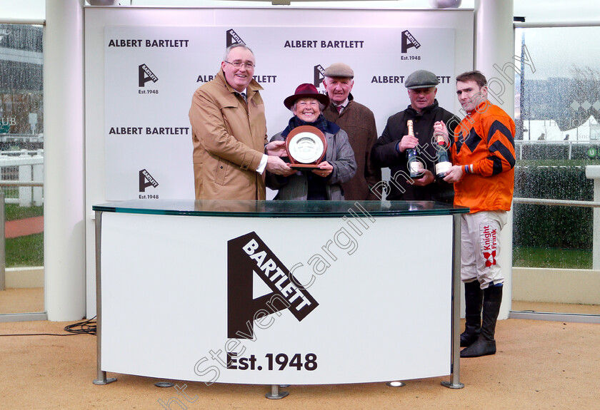 Rockpoint-0006 
 Presentation to John and Heather Snook, Colin Tizzard and Tom Scudamore for The Albert Bartlett Novices Hurdle won by ROCKPOINT
Cheltenham 15 Dec 2018 - Pic Steven Cargill / Racingfotos.com