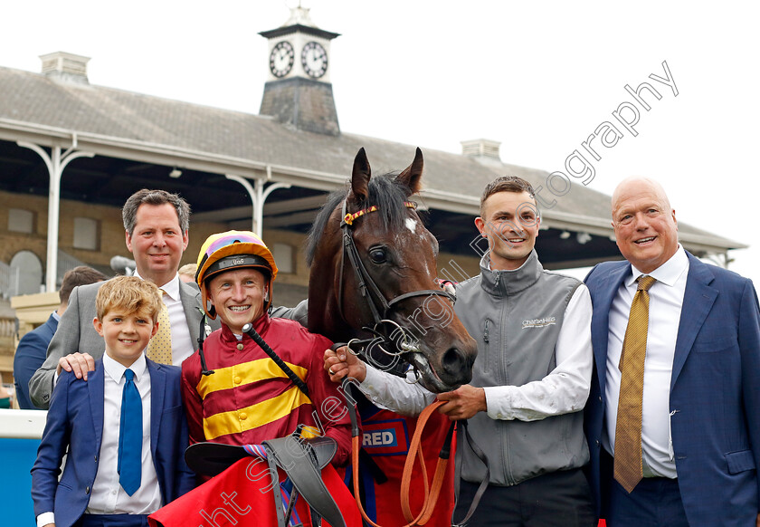 Iberian-0008 
 IBERIAN (Tom Marquand) with Charles Hills after The Betfred Champagne Stakes
Doncaster 16 Sep 2023 - Pic Steven Cargill / Racingfotos.com