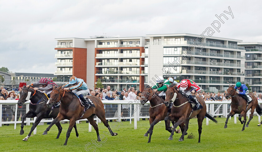 Zoukster-0006 
 ZOUKSTER (2nd left, Hector Crouch) beats THE SPOTLIGHT KID (right) and BE PREPARED (left) in The BetVictor Handicap
Newbury 27 Jul 2023 - Pic Steven Cargill / Racingfotos.com