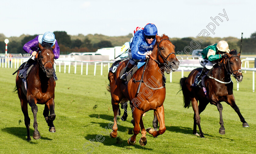 Raaeb-0001 
 RAAEB (Jim Crowley) beats ARABIAN MOON (left) in The Gary Reid Memorial Irish EBF Maiden Stakes
Doncaster 13 Sep 2019 - Pic Steven Cargill / Racingfotos.com