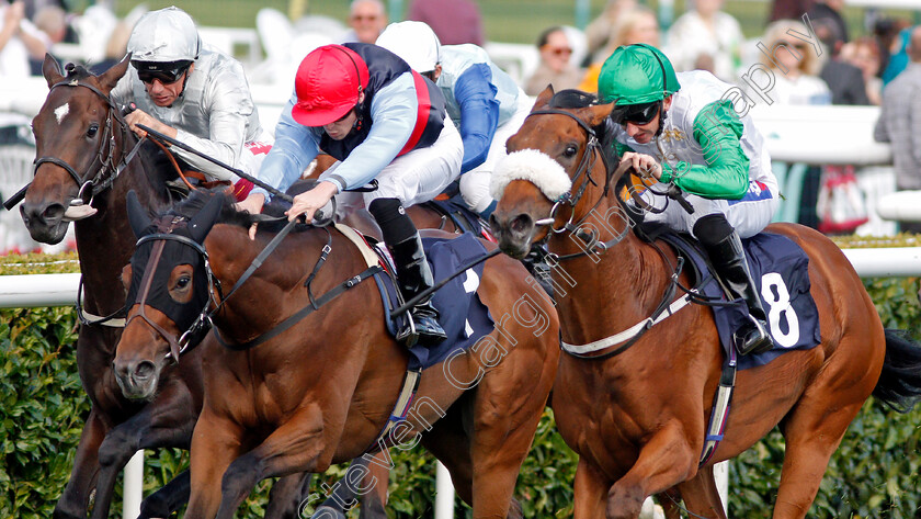 Bravo-Faisal-0003 
 BRAVO FAISAL (right, Paul Hanagan) beats HARIBOUX (centre) and IFFRAAZ (left) in The Pepsi Max Nursery
Doncaster 11 Sep 2019 - Pic Steven Cargill / Racingfotos.com