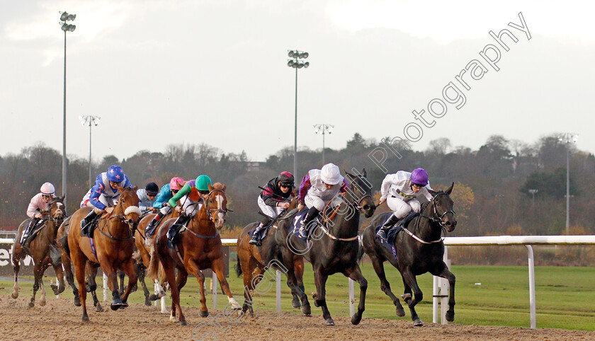 Dark-Regard-0001 
 DARK REGARD (2nd right, P J McDonald) beats MOON OF LOVE (right) in The Ladbrokes Nursery
Wolverhampton 26 Nov 2019 - Pic Steven Cargill / Racingfotos.com