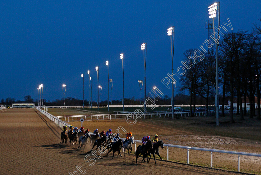 Chelmsford-0003 
 Racing out of the back straight during the Support The Injured Jockeys Fund Handicap won by SHAMAROUSKI (6th right)
Chelmsford 18 Feb 2021 - Pic Steven Cargill / Racingfotos.com