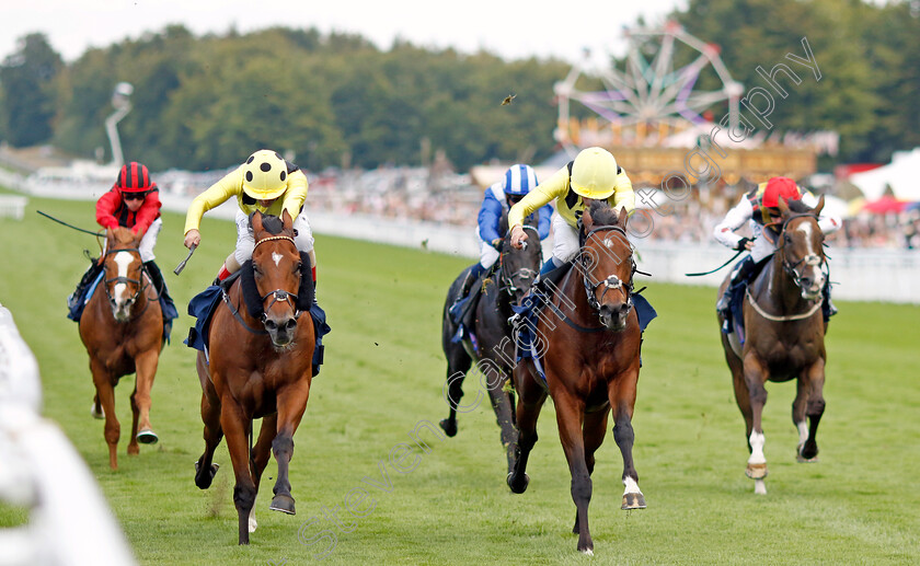 Jadoomi-0006 
 JADOOMI (right, William Buick) beats FINEST SOUND (left) in The William Hill Celebration Mile
Goodwood 27 Aug 2022 - Pic Steven Cargill / Racingfotos.com