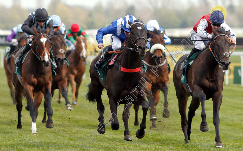 Mohaather-0006 
 MOHAATHER (centre, Jim Crowley) beats GREAT SCOT (right) in The Watership Down Stud Greenham Stakes
Newbury 13 Apr 2019 - Pic Steven Cargill / Racingfotos.com