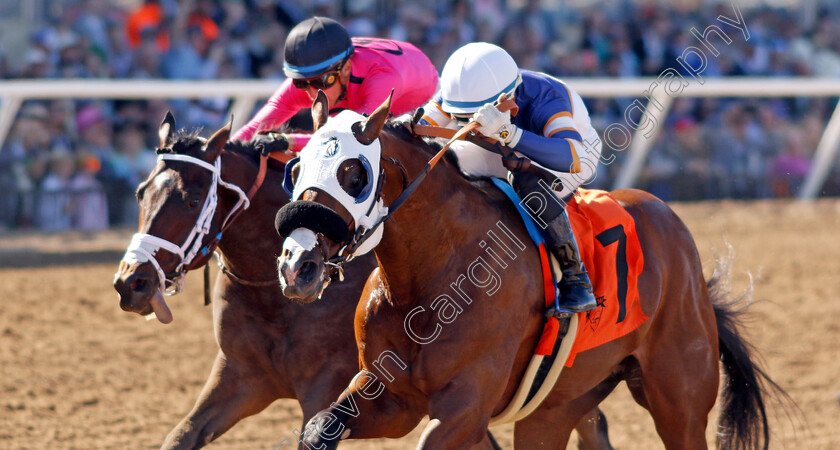 Speedy-Wilson-0004 
 SPEEDY WILSON (Armando Ayuso) wins The Golden State Juvenile Stakes
Del Mar USA 1 Nov 2024 - Pic Steven Cargill / Racingfotos.com