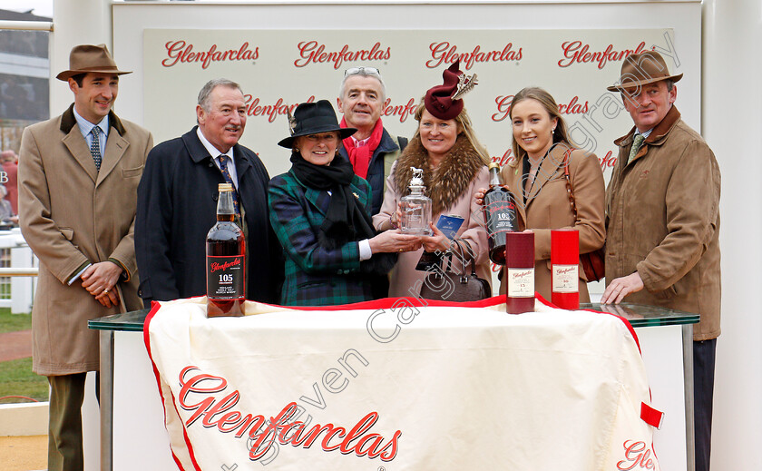 Tiger-Roll-0005 
 Presentation to Michael O'Leary and family after The Glenfarclas Chase won by TIGER ROLL Cheltenham 14 Mar 2018 - Pic Steven Cargill / Racingfotos.com