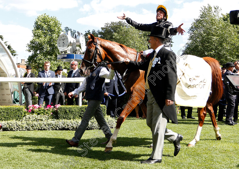 Stradivarius-0016 
 STRADIVARIUS (Frankie Dettori) after The Gold Cup
Royal Ascot 21 Jun 2018 - Pic Steven Cargill / Racingfotos.com