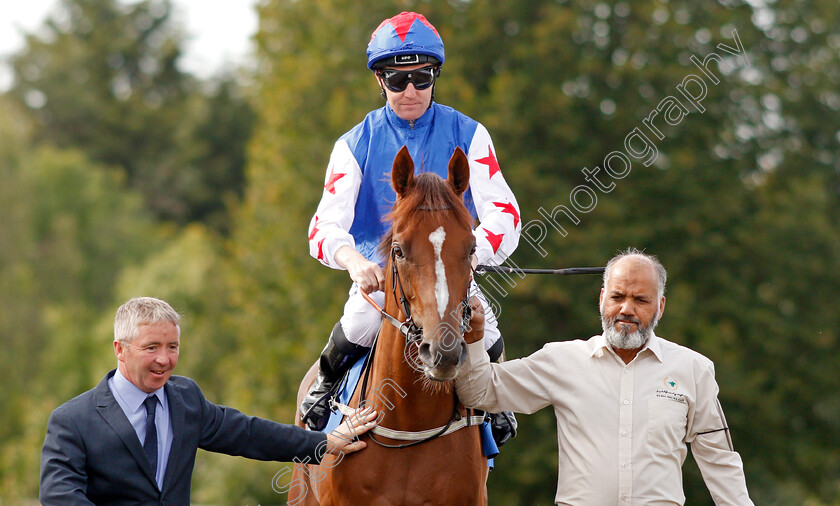 Fantastic-Blue-0001 
 FANTASTIC BLUE (Pat Cosgrave) before winning The Welcomm Communications And Technology Solutions Handicap
Leicester 10 Sep 2019 - Pic Steven Cargill / Racingfotos.com