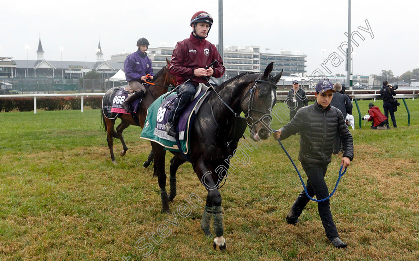 Soldier s-Call-0001 
 SOLDIER'S CALL (Oisin Murphy) exercising ahead of The Breeders' Cup Juvenile Turf Sprint
Churchill Downs USA 1 Nov 2018 - Pic Steven Cargill / Racingfotos.com