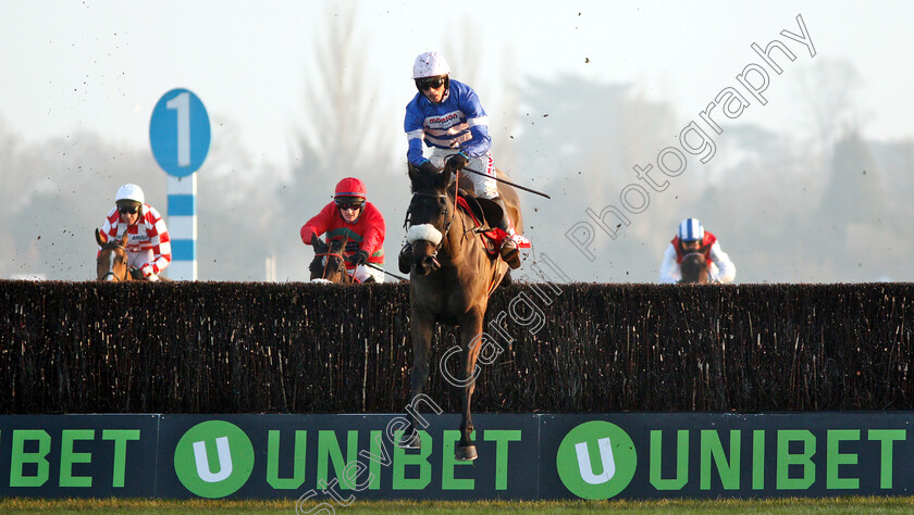 Adrien-Du-Pont-0002 
 ADRIEN DU PONT (Harry Cobden) wins The 32Red.com Handicap Chase
Kempton 27 Dec 2018 - Pic Steven Cargill / Racingfotos.com