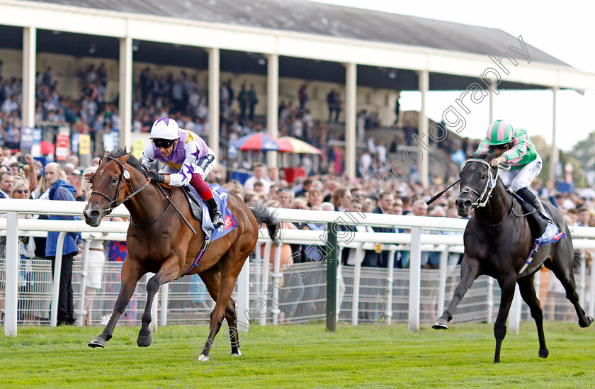 Kinross-0004 
 KINROSS (Frankie Dettori) beats POGO (right) in The Sky Bet City of York Stakes
York 20 Aug 2022 - Pic Steven Cargill / Racingfotos.com