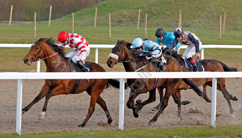 Rustang-0002 
 RUSTANG (Jamie Spencer) beats FINISHER (right) in The toteexacta Pick The 1st and 2nd Handicap Chelmsford 6 Apr 2018 - Pic Steven Cargill / Racingfotos.com