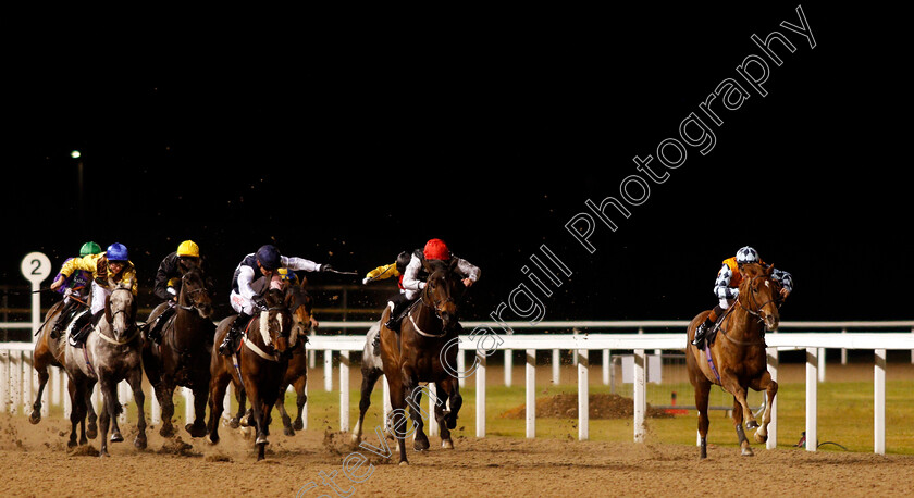 Ceyhan-0001 
 CEYHAN (right, Dougie Costello) wins The Bet toteWIN At Betfred.com Handicap Div1 Chelmsford 7 Dec 2017 - Pic Steven Cargill / Racingfotos.com