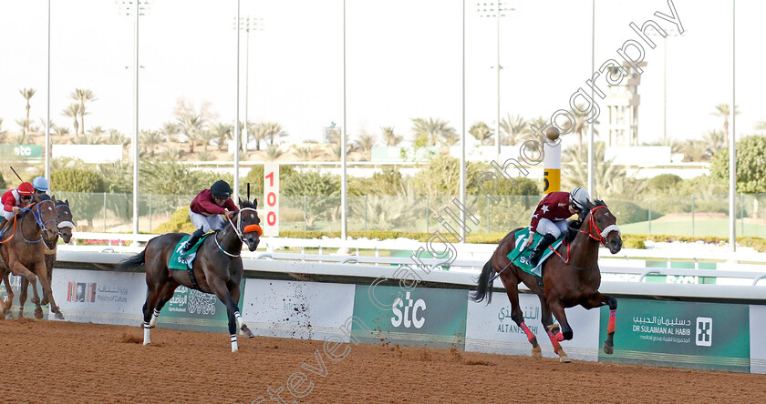 Medbaas-0005 
 MEDBAAS (Joanna Mason) wins The International Jockey Challenge R2 
King Abdulziz Racecourse, Kingdom of Saudi Arabia, 24 Feb 2023 - Pic Steven Cargill / Racingfotos.com