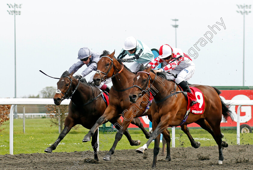 Auric-0001 
 AURIC (left, Oisin Murphy) beats HARRY DID (centre) and BOADICIA (right) in The Virgin Bet Restricted Novice Stakes
Kempton 6 Apr 2024 - Pic Steven Cargill / Racingfotos.com