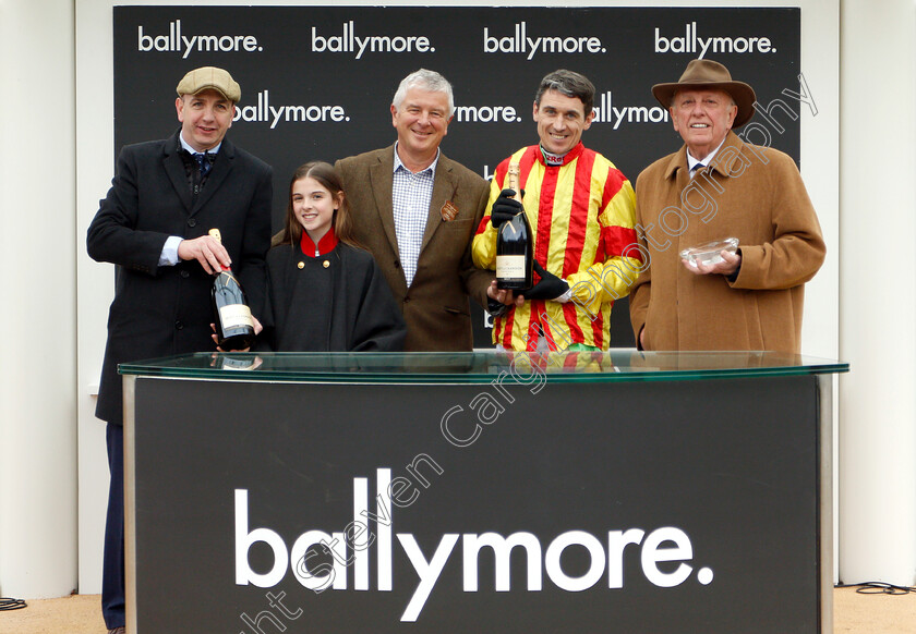 Jarveys-Plate-0011 
 Presentation to Chris Coley, Fergal O'Brien and Paddy Brennan for The Ballymore Novices Hurdle won by JARVEYS PLATE
Cheltenham 1 Jan 2019 - Pic Steven Cargill / Racingfotos.com