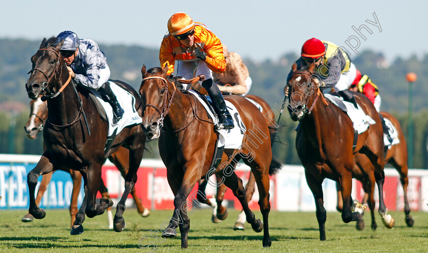 Rose-Premium-0006 
 ROSE PREMIUM (Cristian Demuro) wins The Prix Moonlight Cloud
Deauville 7 Aug 2022 - Pic Steven Cargill / Racingfotos.com