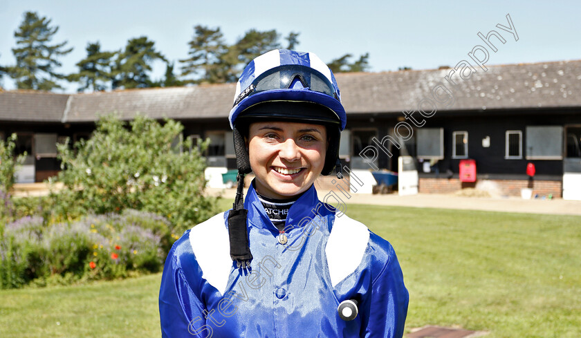 Bryony-Frost-0018 
 BRYONY FROST in the colours of Sheikh Hamdan Al Maktoum ahead of DIAR day at Newbury
Newmarket 27 Jun 2019 - Pic Steven Cargill / Racingfotos.com