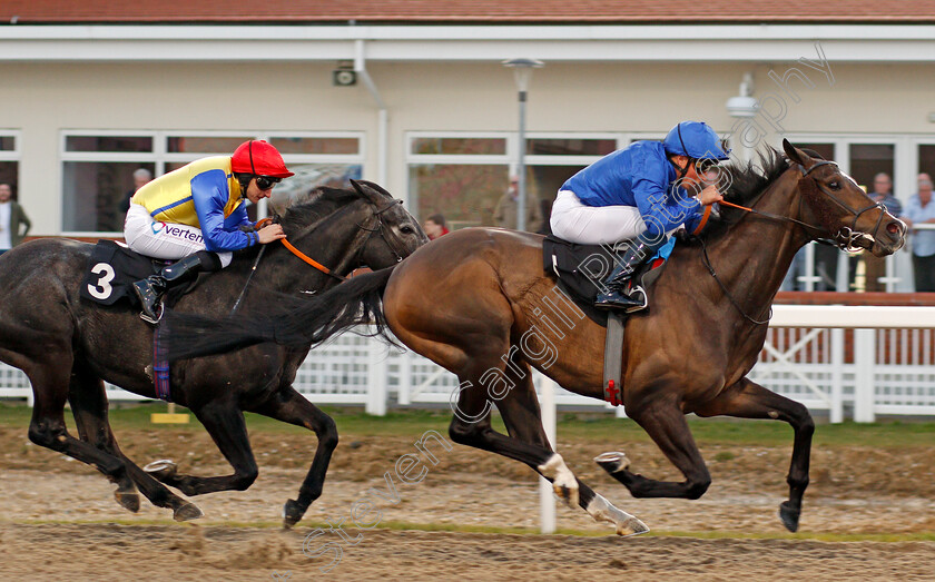 Oasis-Charm-0004 
 OASIS CHARM (William Buick) wins The totequadpot Races 3 to 6 Handicap Chelmsford 6 Apr 2018 - Pic Steven Cargill / Racingfotos.com