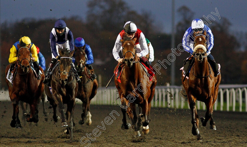 Bullace-0004 
 BULLACE (centre, Rob Hornby) beats NINE TALES (right) and IMPERIAL SUN (left) in The Unibet Extra Place Offers Every Day Novice Stakes Div1
Kempton 11 Nov 2020 - Pic Steven Cargill / Racingfotos.com