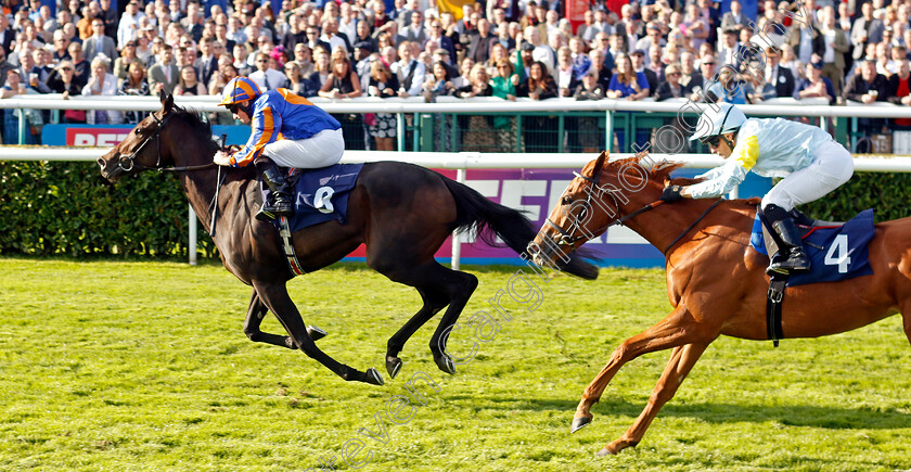 Whirl-0003 
 WHIRL (Ryan Moore) beats GULYA (right) in The Coopers Marquees EBF Maiden Fillies Stakes
Doncaster 13 Sep 2024 - Pic Steven Cargill / Racingfotos.com