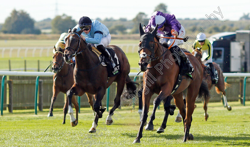 Hello-You-0003 
 HELLO YOU (right, Rossa Ryan) beats CACHET (left) in The Unibet Rockfel Stakes
Newmarket 24 Sep 2021 - Pic Steven Cargill / Racingfotos.com