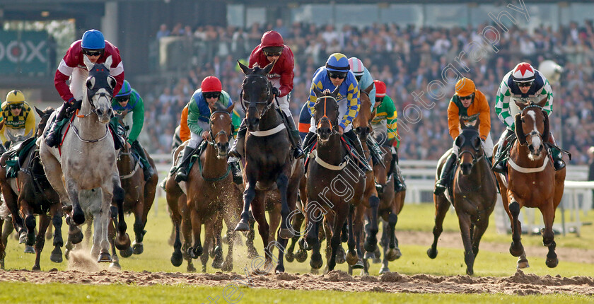 Mister-Coffey-0001 
 MISTER COFFEY (centre, Nico de Boinville) with COKO BEACH (left) and OUR POWER (right) at halfway in the Grand National
Aintree 15 Apr 2023 - Pic Steven Cargill / Racingfotos.com