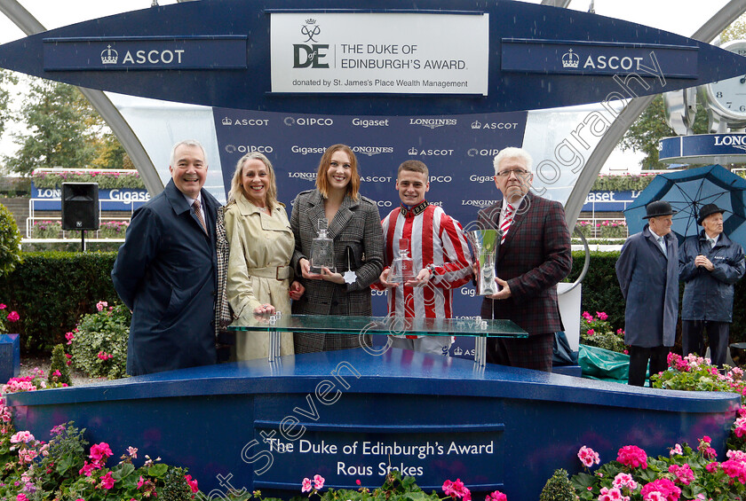 Intense-Romance-0008 
 Presentation to Hugh Malcolm Linsley and Callum Rodriguez for The Duke Of Edinburgh's Award Rous Stakes won by INTENSE ROMANCE
Ascot 6 Oct 2018 - Pic Steven Cargill / Racingfotos.com